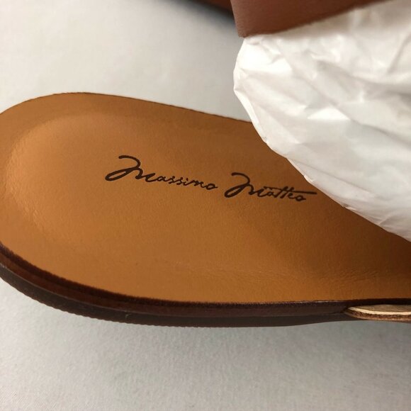 Massimo Matteo Womens Sandals Strappy Leather Open Toe Brown Size 10 - Picture 6 of 6